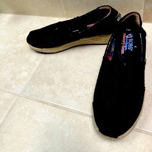 Black Bobs from Skechers Memory Foam Women 8.5 Newer Worn Espadrilles